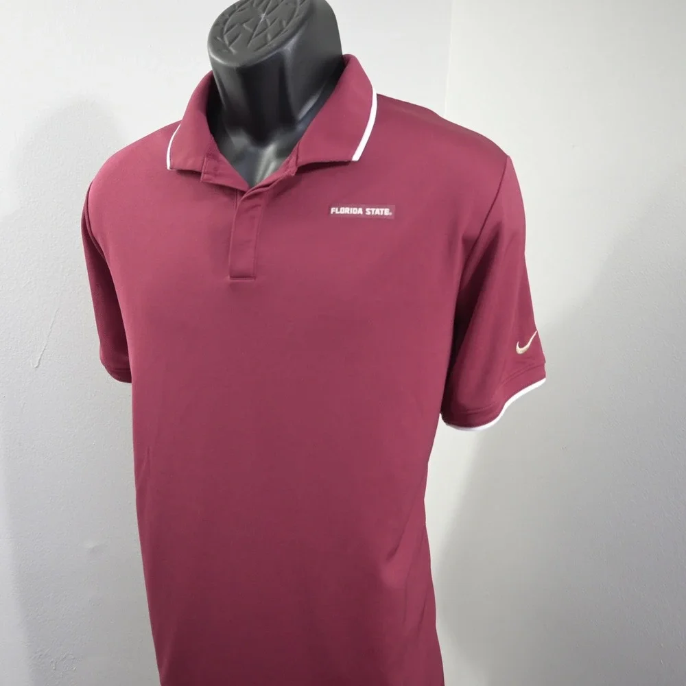 Nike Florida State Golf Polo Mens Large Regular Maroon Short Sleeve Polo Shirt